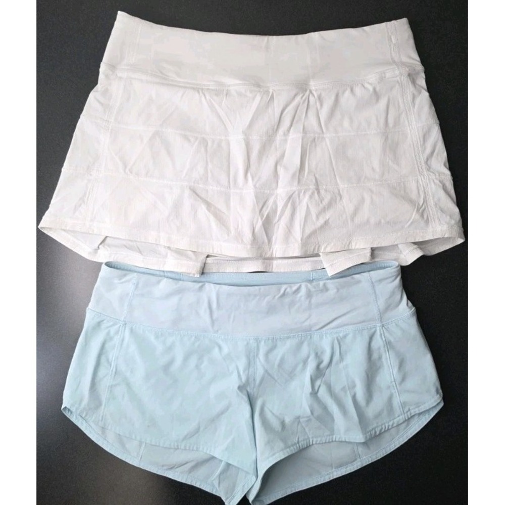 2pc Lululemon Play Off The Pleats Skort Speed Up Shorts Woman 8 Yoga Tennis